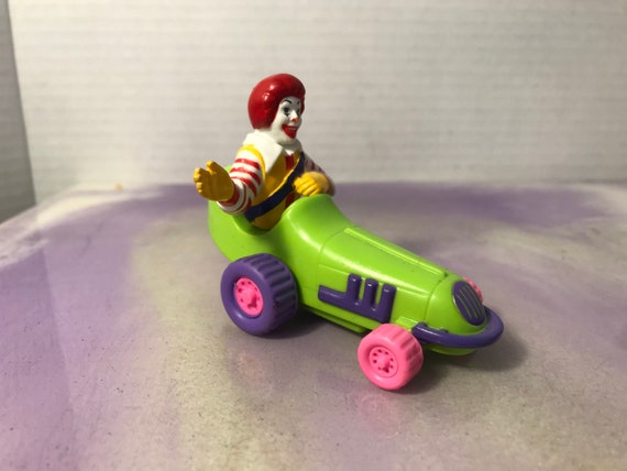 Vintage 1992 Mcdonald's Ronald Mcdonald Pull Back Action Toy Car