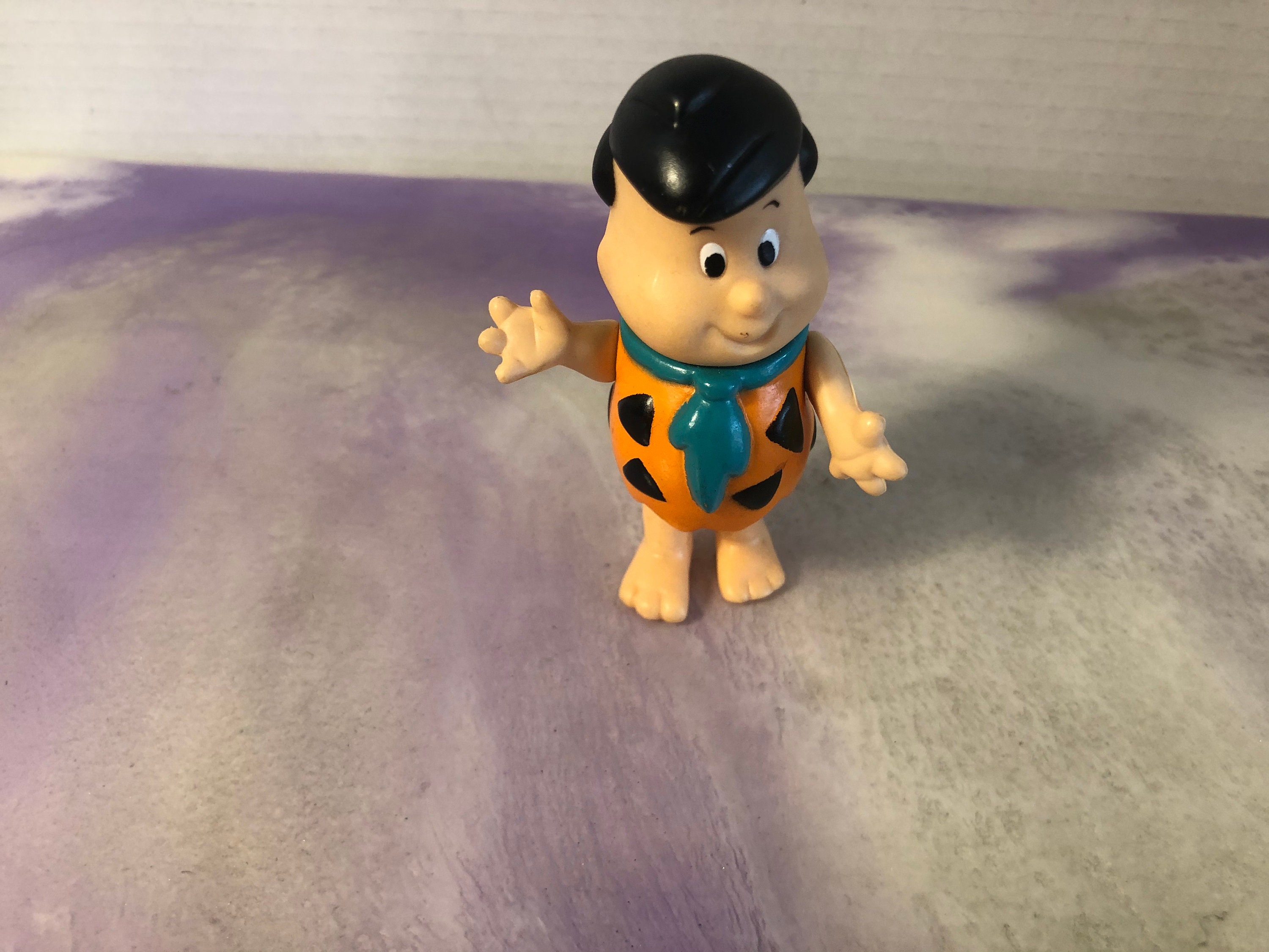 Vintage 1986 Flintstones Kids - Fred Flintstone PVC Action Figure / Cake Topper - Awesome Vintage 80's Flintstones Kids Figure