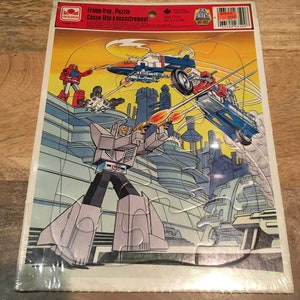Vintage Go-Bots Frame Tray Puzzle 1985 Children Made in U.S.A. Ages 3-7 Golden NEW in Plastic