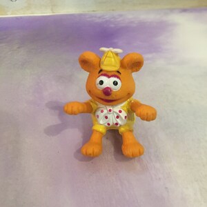 Vintage 1986 Muppet Babies Fozzie the Bear PVC Figure Cake Topper 2 1/2 inches Rare Vintage Figure