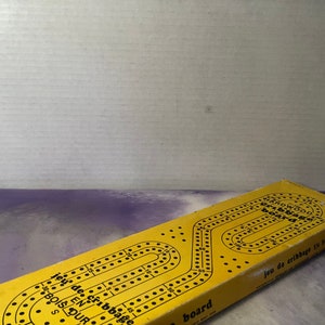 Vintage Brand New  Track Cribbage Board - With Box and Pegs - 70&#39;s Cribbage Board - Board Game Fun