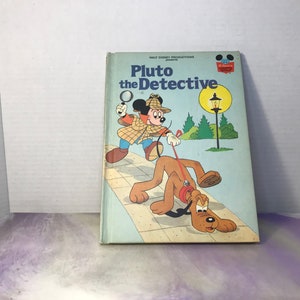 Vintage 1980 Disney Wonderful World of Reading - Pluto the Detective - Hardcover Children&#39;s Book - Grolier