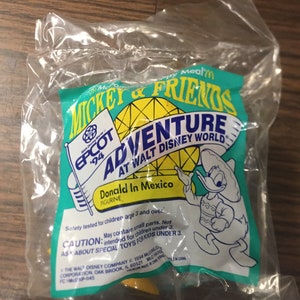 Vintage Disney 1994 Epcot 94 Mickey and Friends Mcdonalds Toy PVC Figure Cake Topper - Brand New - Donald in Mexico Lot 3