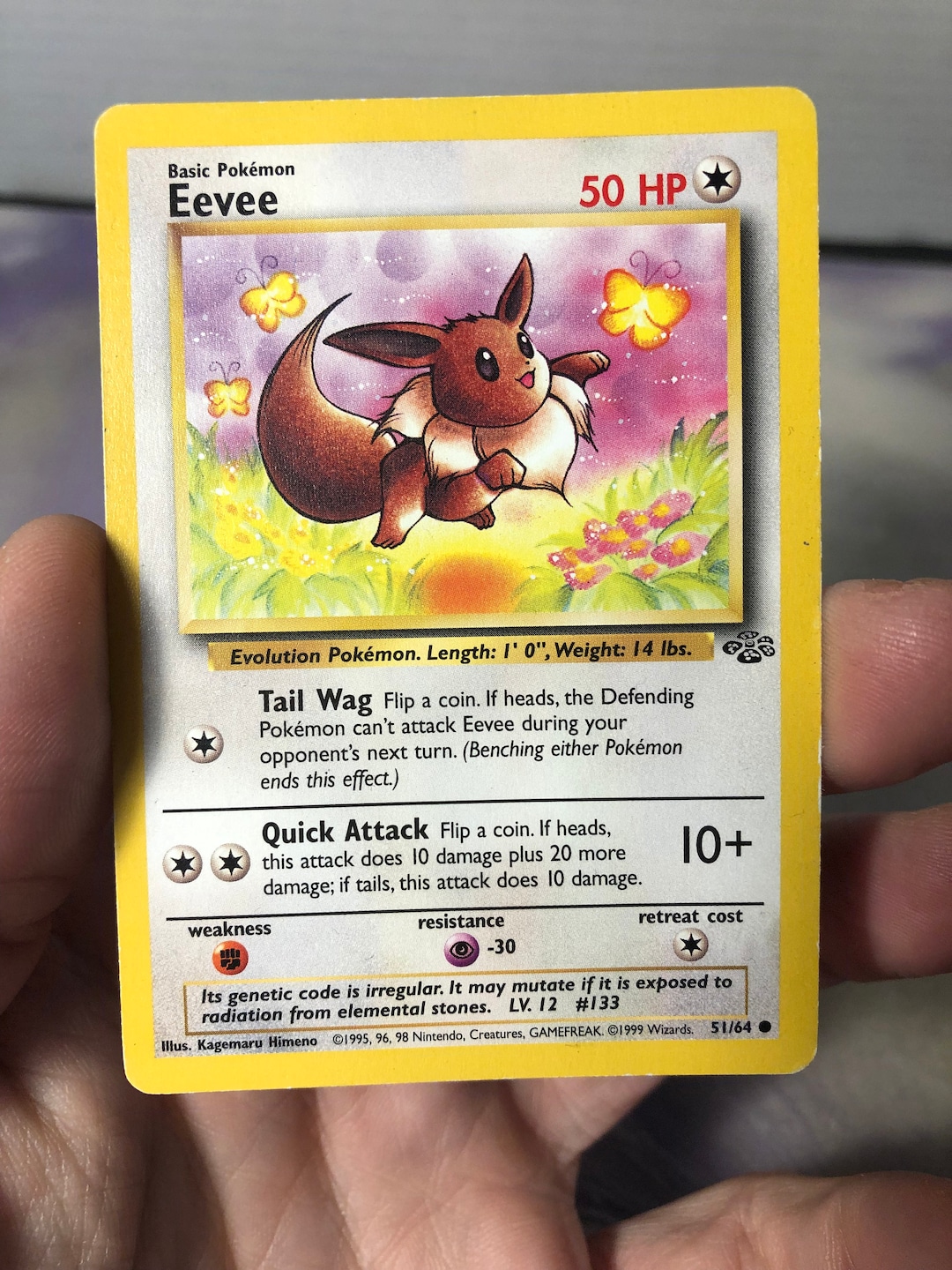 Vintage Pokemon Trading Card Game 1999 Eevee 51/64 | Jungle Set
