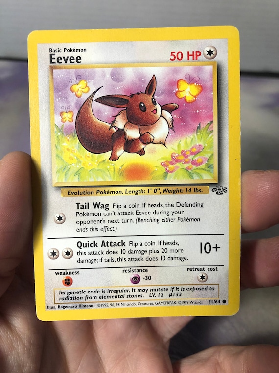 Vintage Pokemon Trading Card Game 1999 Eevee 51/64 | Jungle Set