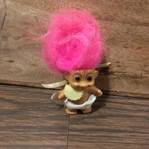 Baby Troll  - Russ Troll Doll - Pink Hair - Rare Vintage 90&#39;s Troll Doll Baby Outfit Troll Lot 2