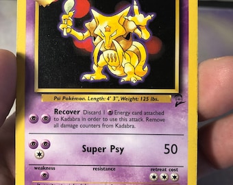 Vintage Pokemon Trading Card Game 1999 Kadabra 46/130 | Base Set 2 | Rare  NON-HOLO |Pokemon WOTC - Used Played With
