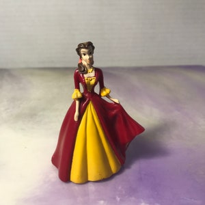 Vintage Disney BELLE Red and Yellow Dress Figure PVC Cake Topper Rare Vintage Toy! Fun Vintage Toy!