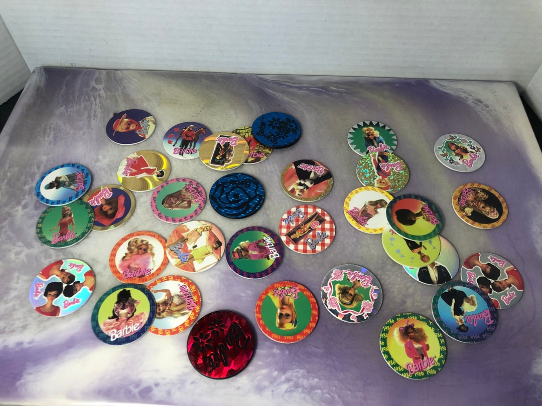 Vintage Pogs Lot of Barbie Pogs and Slammers Vintage 90's Collectible