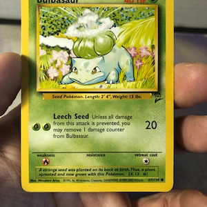 Vintage Pokemon Trading Card Game 1999 Bulbasaur 67/130 | Base Set 2 | Rare  NON-HOLO |pokemon WOTC - Used Played With - Etsy