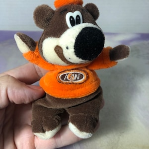 Vintage A&W Bär Plüschtier - Seltenes Vintage Kuscheltier Seltene Vintage 1980s Plüschtier - Super Süß