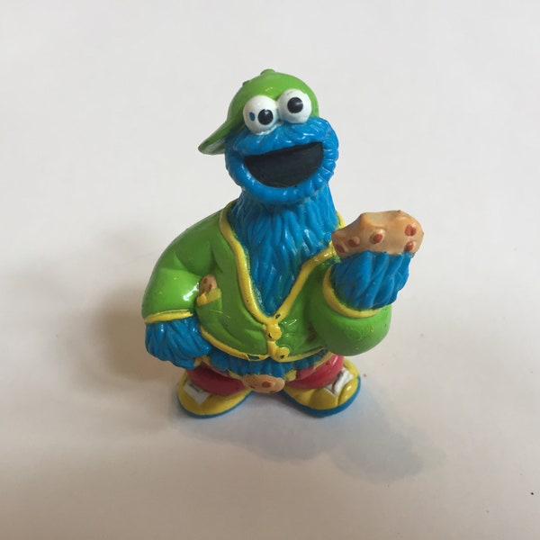 Vintage Sesame Street Cookie Monster Figure PVC Cookie Monster Cake Topper Rare Vintage Toy! Sesame Street figure!