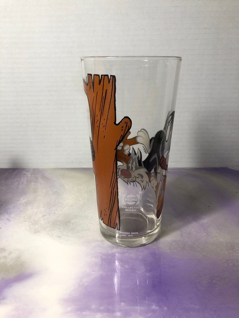Rare Vintage 1976 Pepsi Looney Tunes Glass Sylvester The Cat Etsy