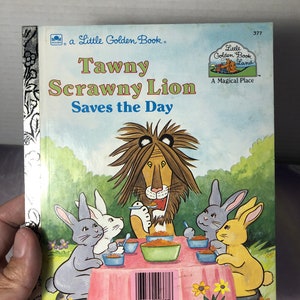 Vintage Little Golden Book - Tawny Scrawny Lion Hardcover Children&#39;s Book - Rare Vintage