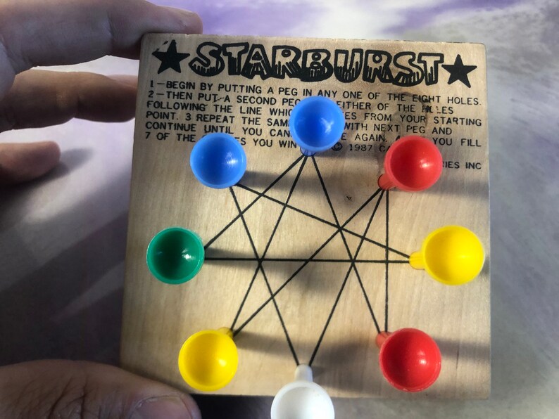 Vintage Cardinal Industries 1987 Starburst Peg Board Game Etsy