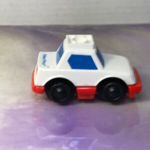 Vintage Fisher Price 90s White and Red Car , City Playset, Fisher Price Car Toy