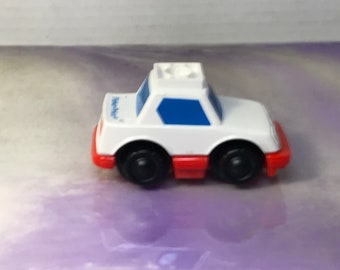 Vintage Fisher Price 90s White and Red Car , City Playset, Fisher Price Car Toy