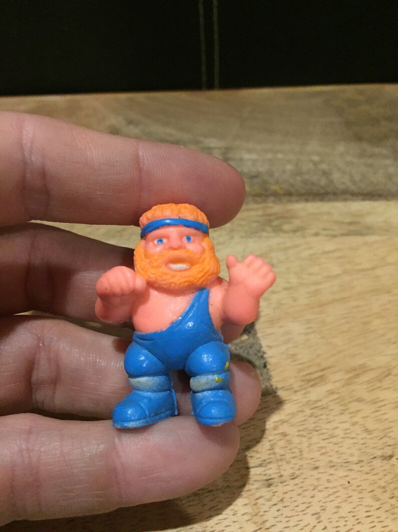 Vintage 1980/'s Soma Toys Master Wrestler PVC Figure Cake Topper Bearded Blonde Man Rare 1980/'s Nostalgia!