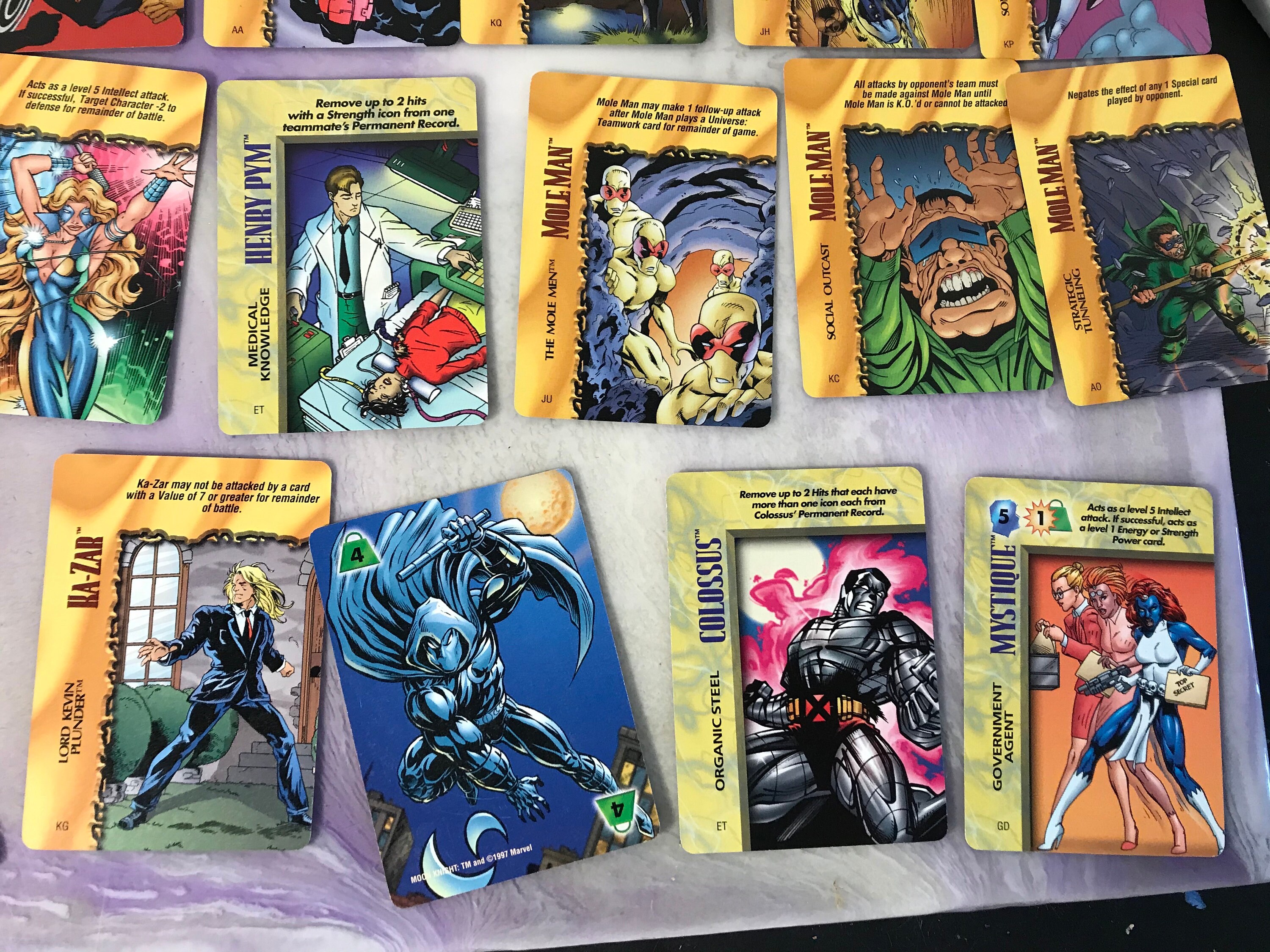 Vintage 1990s Marvel OVERPOWER Card Game 20 Card Mixed Lot Vintage 1990s Marvel OVERPOWER Card Game 20 Card Mixed Lot