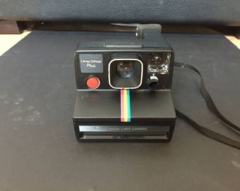 Vintage Rare Polaroid One Step SX-70 Black+ Rainbow Stripe Untested but in Great Shape