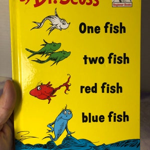 Vintage One Fish Two Fish, Red Fish Blue Fish  Children&#39;s Hardcover Book - Vintage Book
