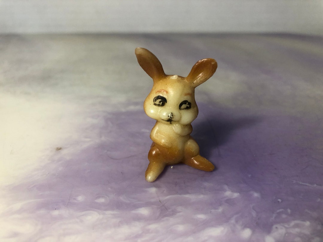 Plastic Mini Rabbit Vintage Hard Plastic Mini Rabbit / Bunny Figurine - Mini Figure Display ...