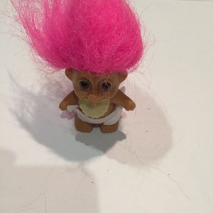 Baby Troll  - Russ Troll Doll - Pink Hair - Rare Vintage 90&#39;s Troll Doll Valentines Day Troll