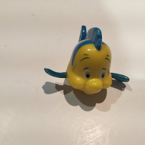 Vintage Disney The Little Mermaid FLOUNDER Figure Rolling Toy Cake Topper Rare Vintage Toy! Fun Vintage Toy!