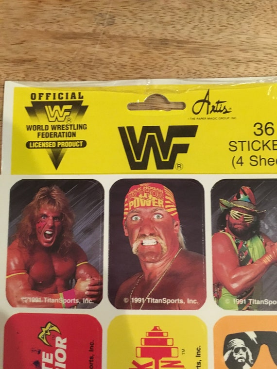 Original 1991 WWF 36 Unopened Wrestling Stickers Hulk Hogan Ultimate Warrior