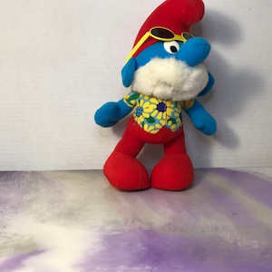 Papa Smurf Vintage Vacation The Smurfs Themed Plush - Super Cute Vintage Smurfs Nostalgia