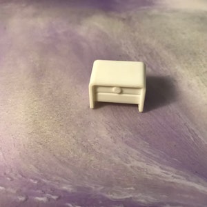 Vintage 1970&#39;s Fisher Price Styled Dollhouse Plastic Furniture - White Foot Stool - Rare Vintage Toys Dollhouse Nostalgia