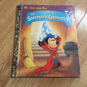 Walt Disneys The Sorcerers Apprentice (A Little Golden Book) by Don Ferguson, Vintage Kids Book, Children&#39;s book