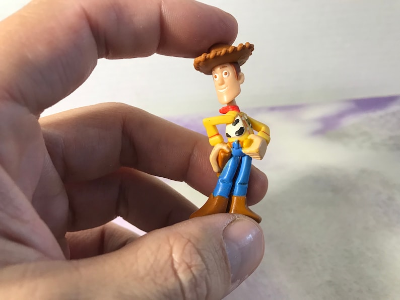 Vintage Disney Pixar Toy Story - Action Figure - 2 inch Sheriff Woody - Rare Vintage Toy Story Cake Topper Figure 90's image 2
