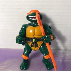 Vintage 1991 Talking Turtles - TALKIN Mikey Michelangelo Teenage Mutant Ninja Turtles Action Figure Toy TMNT Rare Figure