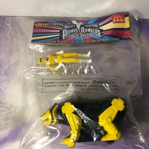 Vintage Bandai Mighty Morphin Power Rangers the Movie Mcdonalds Toy - Brand New - Yellow Ranger and Bear Zord - MMPR -