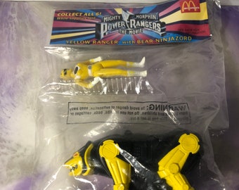 ヴィンテージ バンダイ マイティ・モーフィン パワーレンジャー ザ・ムービー マクドナルド おもちゃ - 新品 - イエローレンジャーとベアゾード - MMPR -