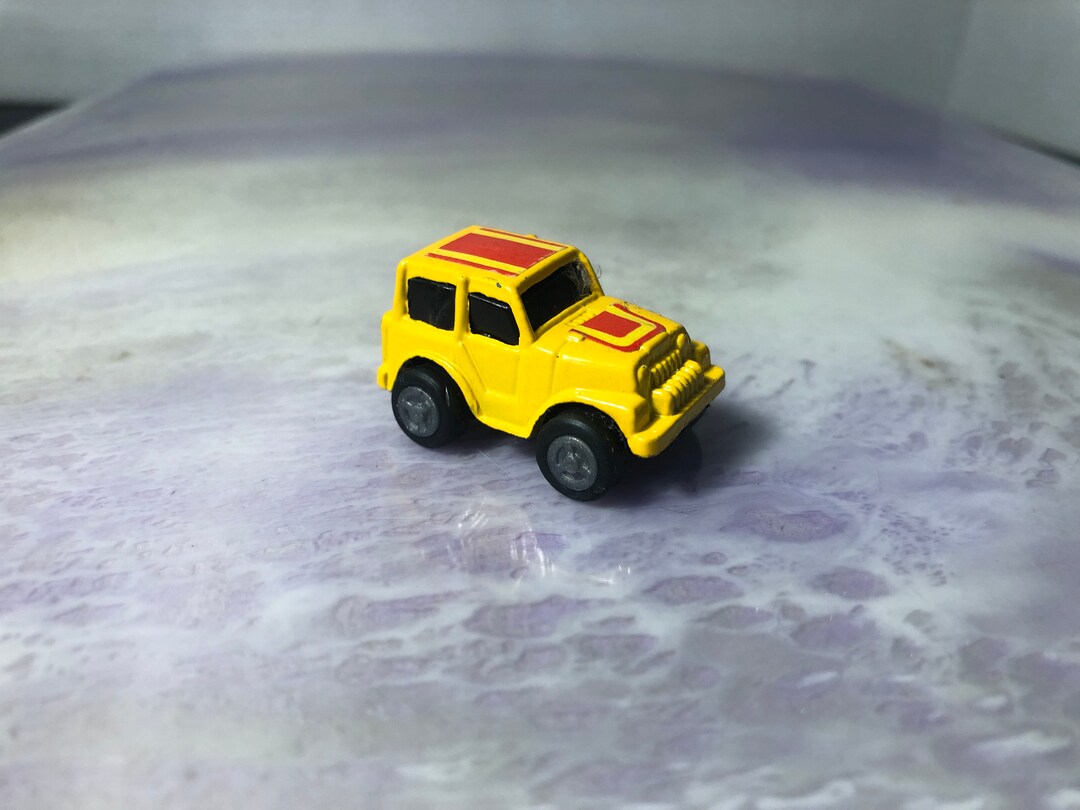 Vintage Micro Machines Styled Tiny Toy Car Lot of 1 Vehicle Yellow Pull