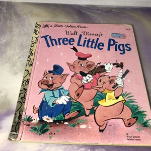 Vintage Little Golden Book The Three Little Pigs - Disney Golden Book
