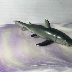 Vintage Made in China TIJGERhaai - PVC-kunststof haaienfiguur dierenspeelgoed - zeldzame vintage jaren 80 haaienkaken nostalgie