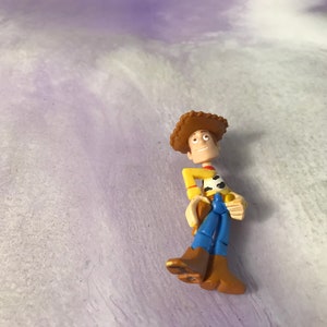 Vintage Disney Pixar Toy Story - Action Figure - 2 inch Sheriff Woody - Rare Vintage Toy Story Cake Topper Figure 90's image 1