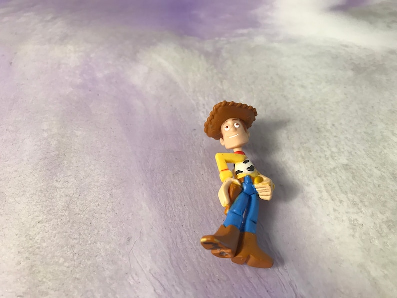 Vintage Disney Pixar Toy Story - Action Figure - 2 inch Sheriff Woody - Rare Vintage Toy Story Cake Topper Figure 90's image 1