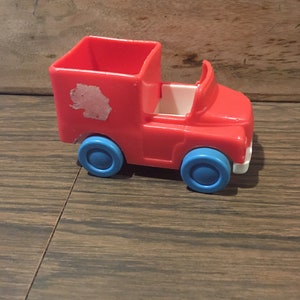 Vintage ILLCO Toys Red Truck Toy - 1980s Rolling Toy Rare Sesame Street Vintage 80s Illco Toys