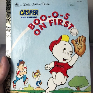 Vintage Little Golden Book - Casper - Boo-o-s On First - Hardcover Children&#39;s Book - Rare Vintage
