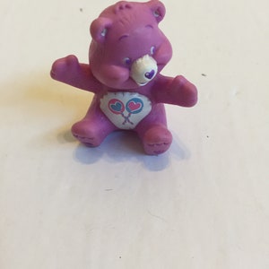 Care Bears Share Bear 2&quot; PVC Miniature Figure SHARE BEAR Vintage Cake Topper! Used Played With Figure (Lot 4)