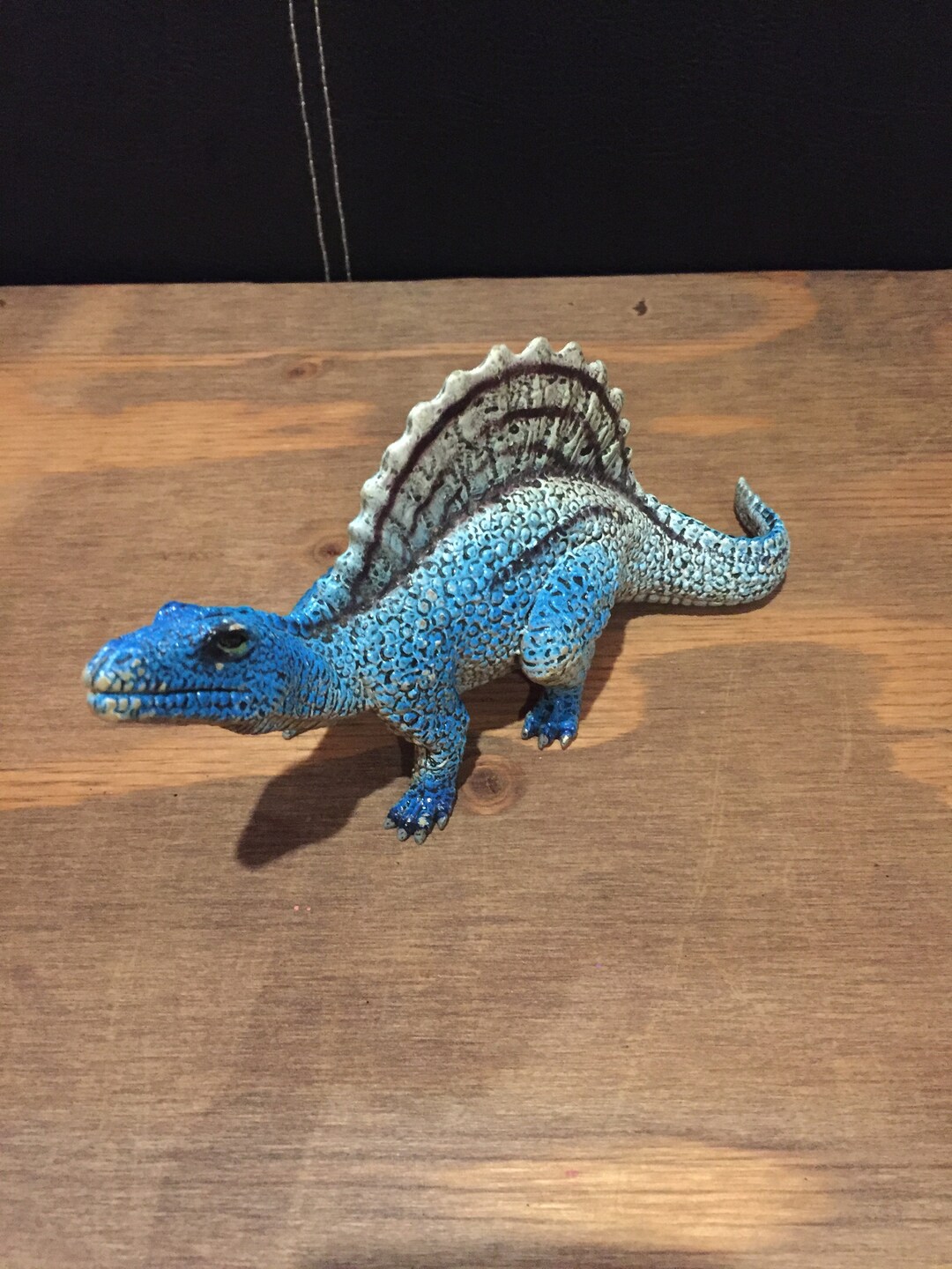 Vintage Dinosaur フィギュア Vintage Dinosaur Toy AAA Toys Rubber Blue Dimetrodon - Rare