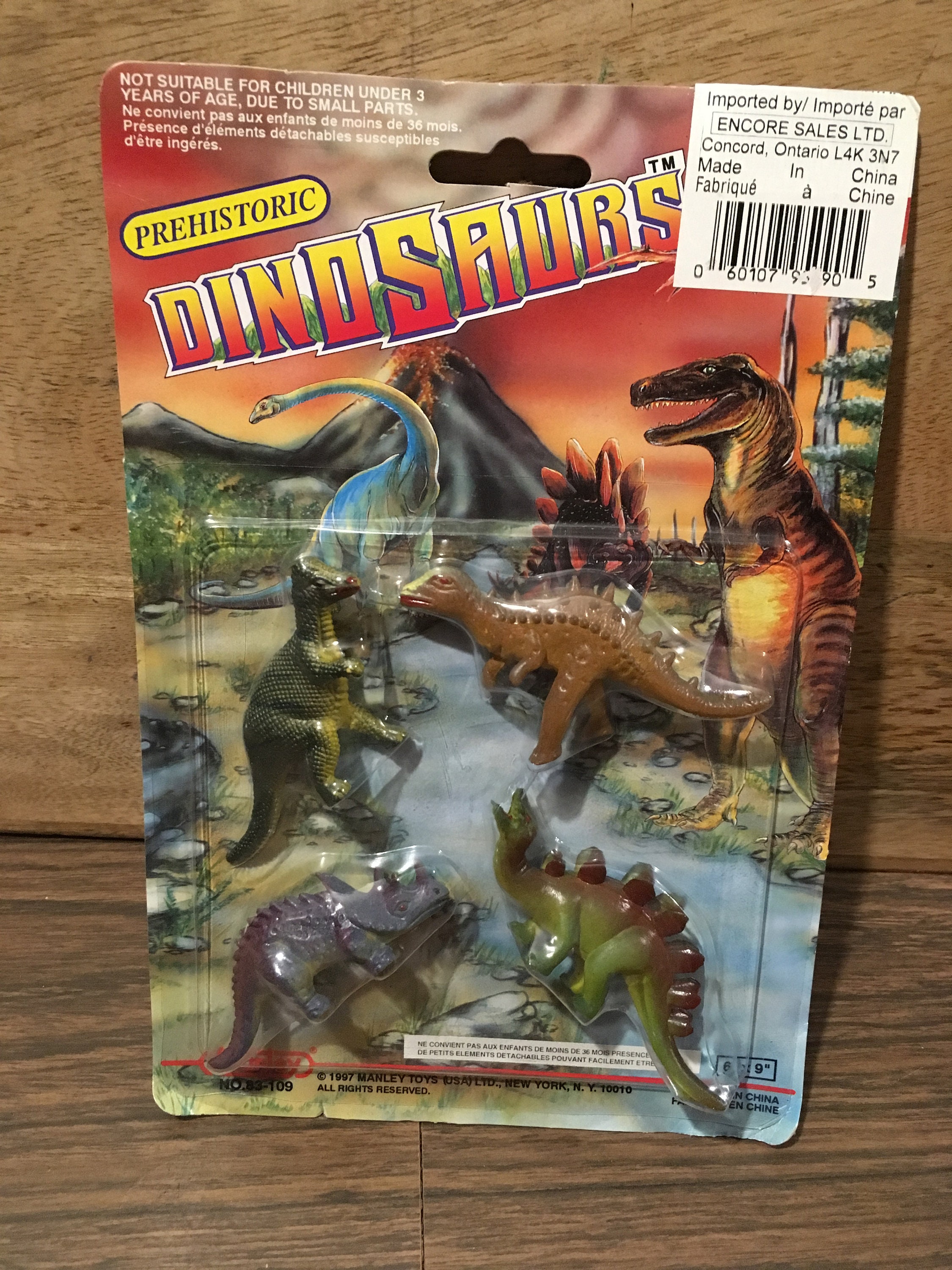 Vintage Dinosaur フィギュア Vintage 1997 Manley Toys Prehistoric Dinosaurs PVC Dinosaur Figure