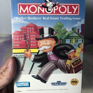 Vintage Monopoly  For Sega Genesis - Rare Vintage Sega Genesis Game in Great Shape