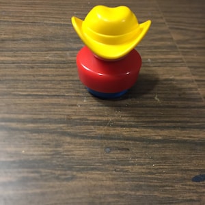 Vintage 1990s Fisher Price Little People Chubby Figure - Cowboy Yellow Hat, 90&#39;s Little People Figure!