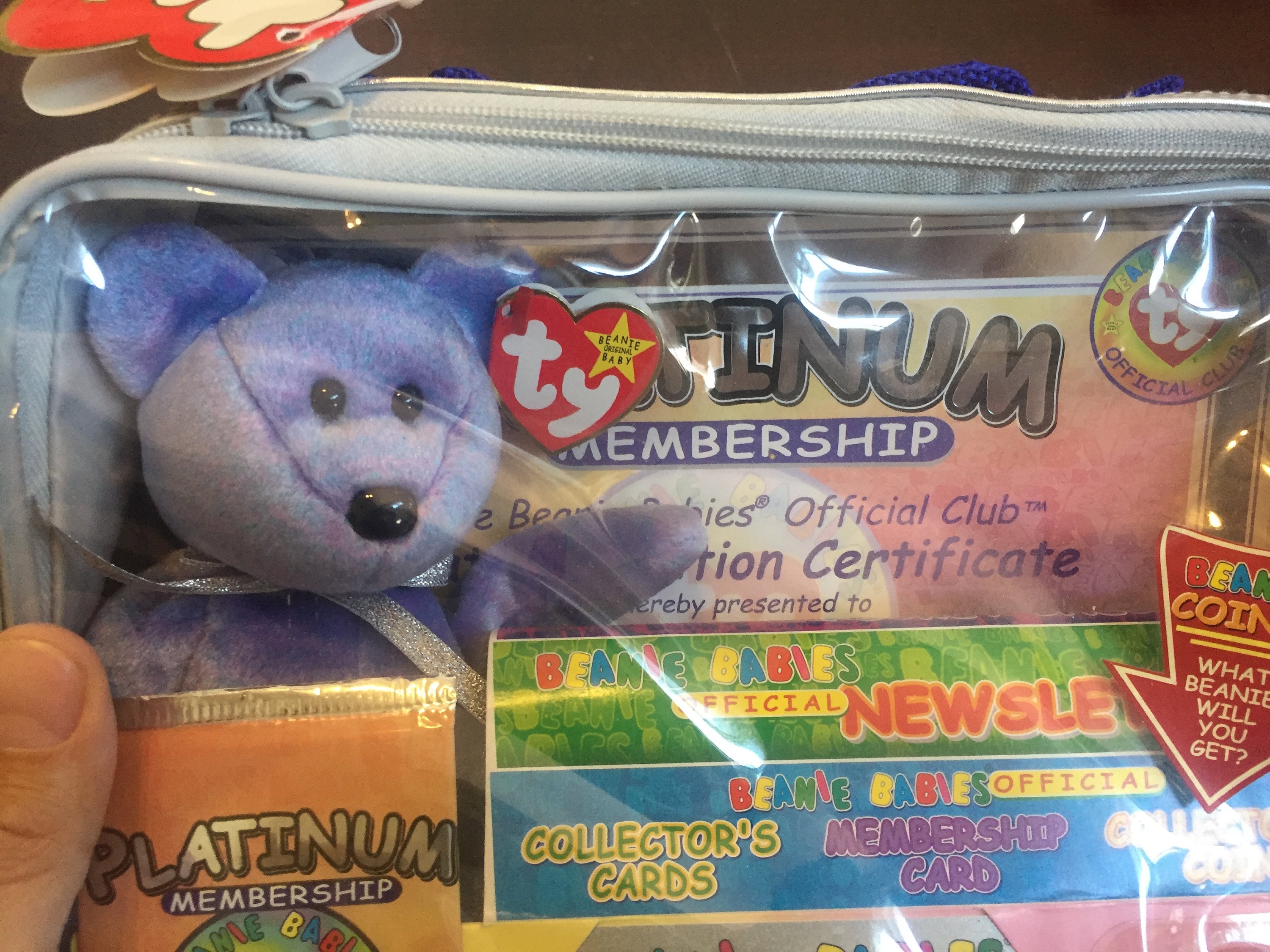 Beanie Babies Clubby II Platinum Edition Membership Bag Cards