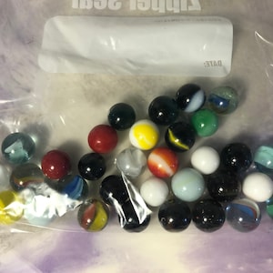 Lot of Rare Marbles  - Lot of 30 Vintage Styled Glass Marbles Rares - Assorted